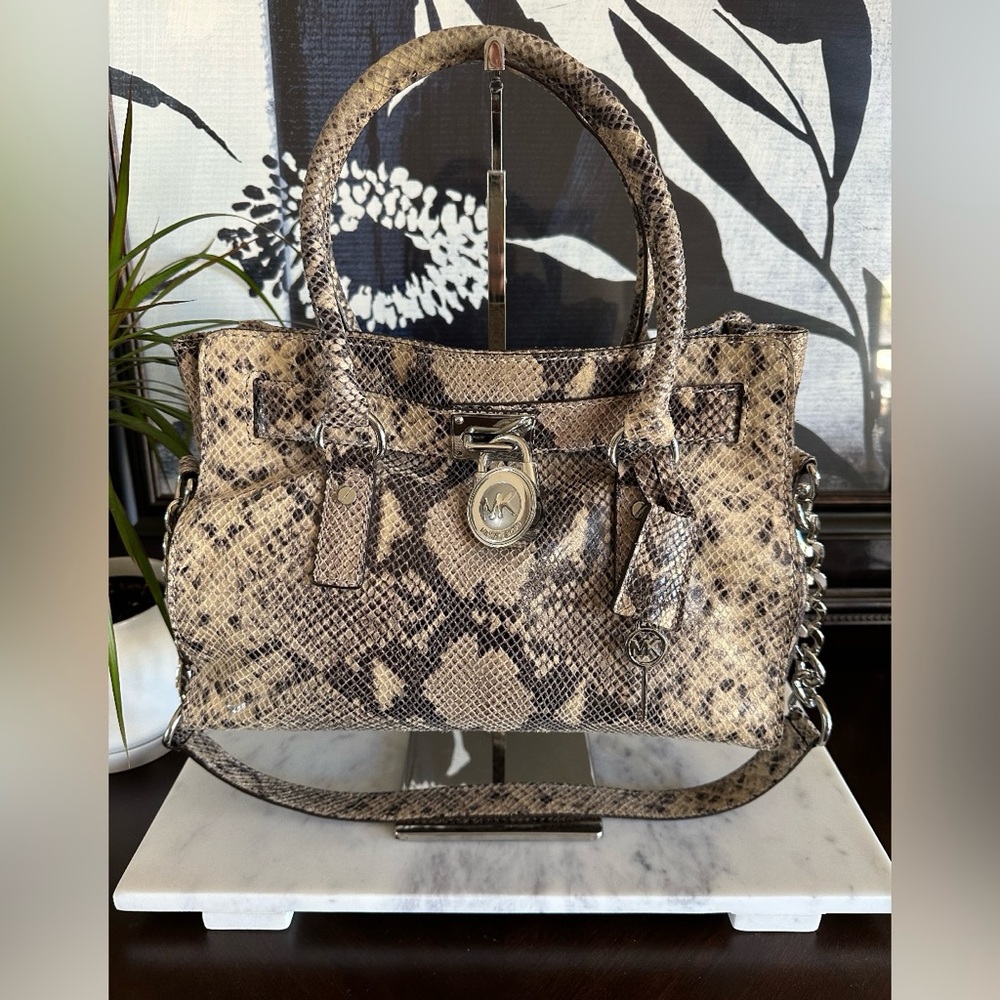 MICHAEL Michael Kors - Python Snake Embossed Medium Hamilton Tote